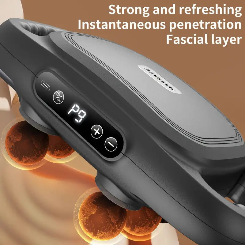Deep Tissue Massage Gun with 4 Heads – Handheld Electric Massager for Pain Relief & Muscle Recovery – Adjustable Speed, Compact & Portable