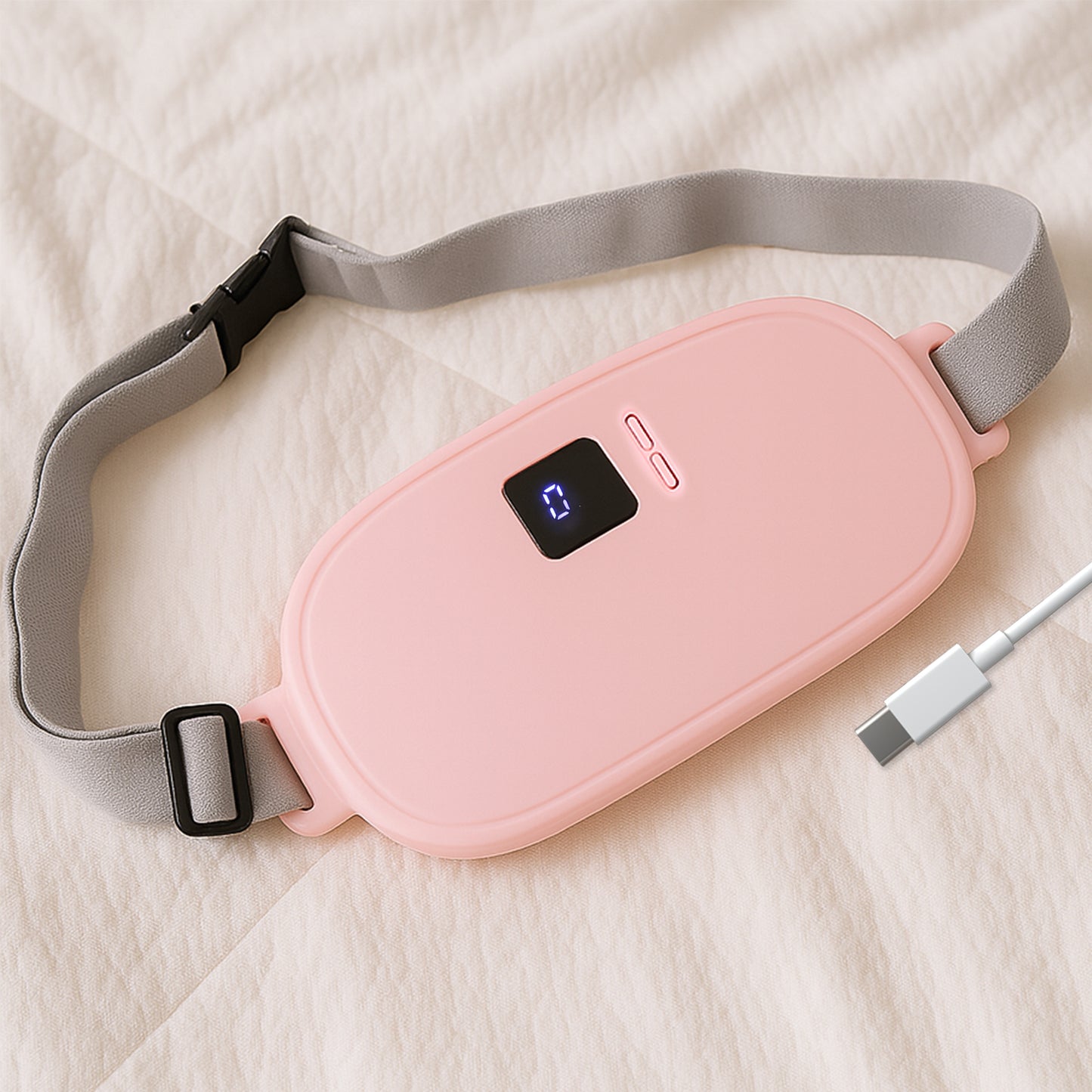 Rechargeable Heating Waist Belt for Period Pain & Body Pain Relief | Smart Warm Palace Belt with Heat & Vibration | Full Body Relaxation Heat Pad for Women