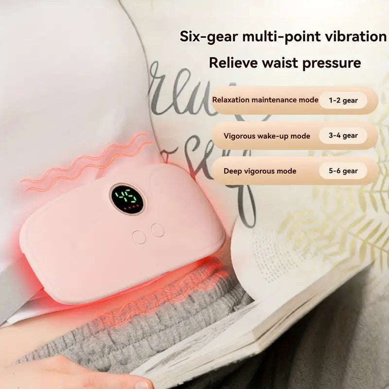 Rechargeable Heating Waist Belt for Period Pain & Body Pain Relief | Smart Warm Palace Belt with Heat & Vibration | Full Body Relaxation Heat Pad for Women