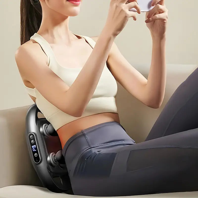 Deep Tissue Massage Gun with 4 Heads – Handheld Electric Massager for Pain Relief & Muscle Recovery – Adjustable Speed, Compact & Portable