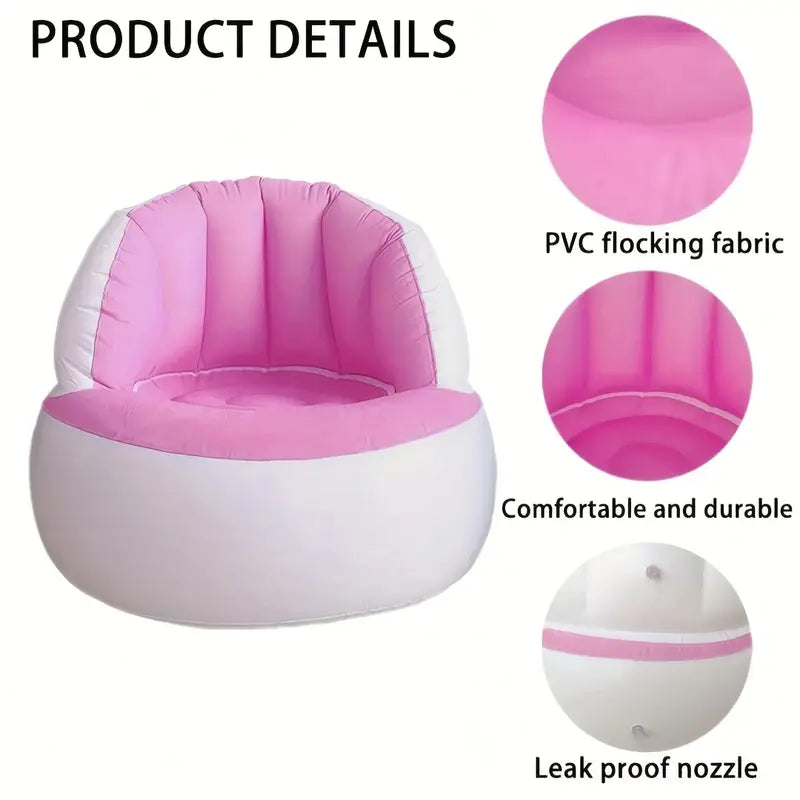 Kids Toy Inflatable Sofa Chair with Backrest – Soft Finger Sofa for Kids | Includes Foot Air Pump with Hose