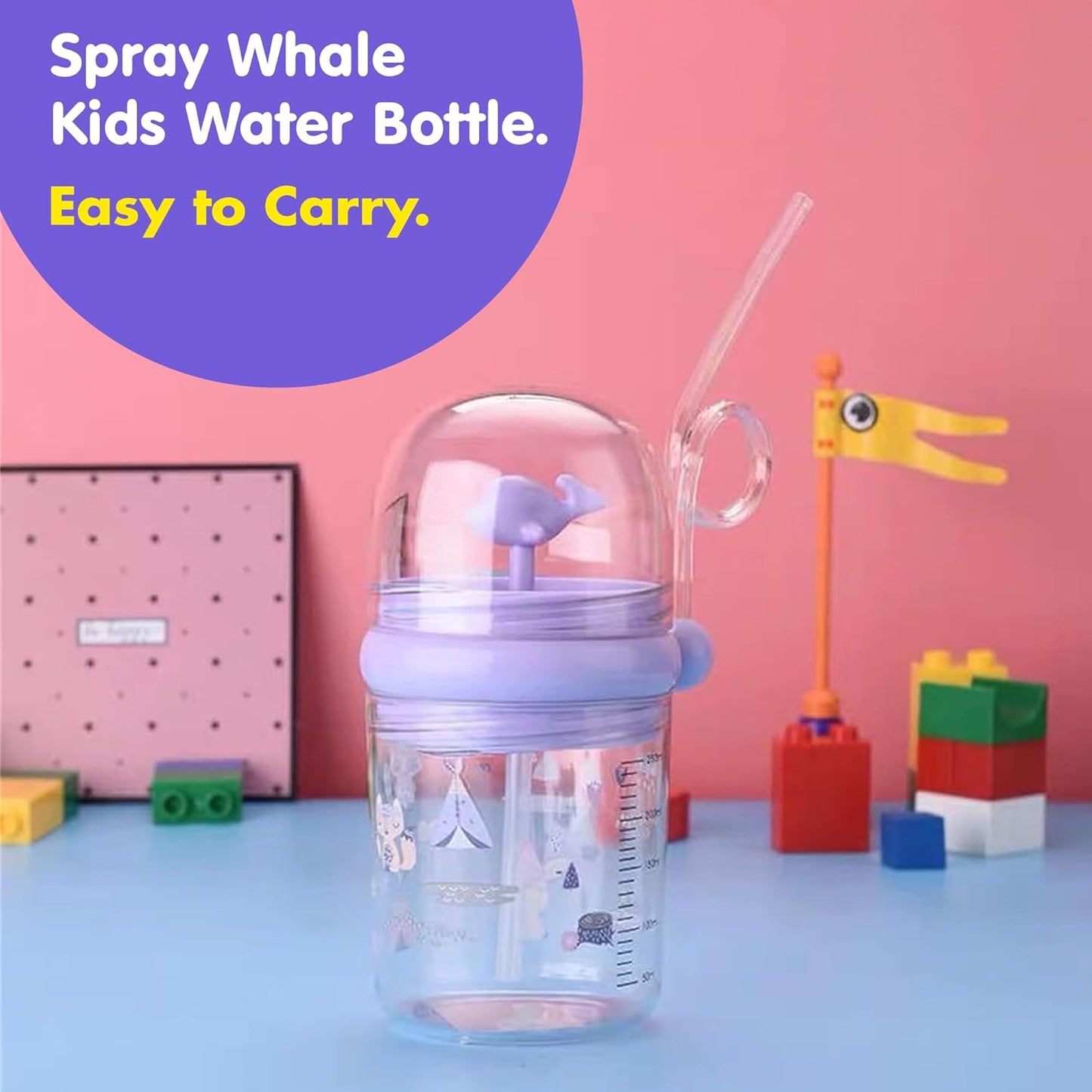 Interactive Whale Sippy Cup for Kids – Water Spray Tumbler with Lid & Straw | Leak-Proof | Perfect for Gifting