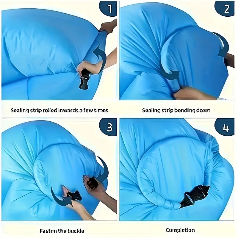 Camping Inflatable Lounger Sofa – Lightweight, Durable, Easy 10-Second Inflation | Portable Air Sofa with Headrest Support | Indoor & Outdoor Relaxation