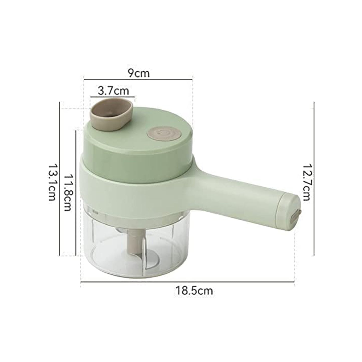4-in-1 Electric Vegetable Cutter & Chopper Set | Handheld Multifunction Food Slicer, Garlic Masher, Fruit & Veg Chopper with One-Touch Cleaning