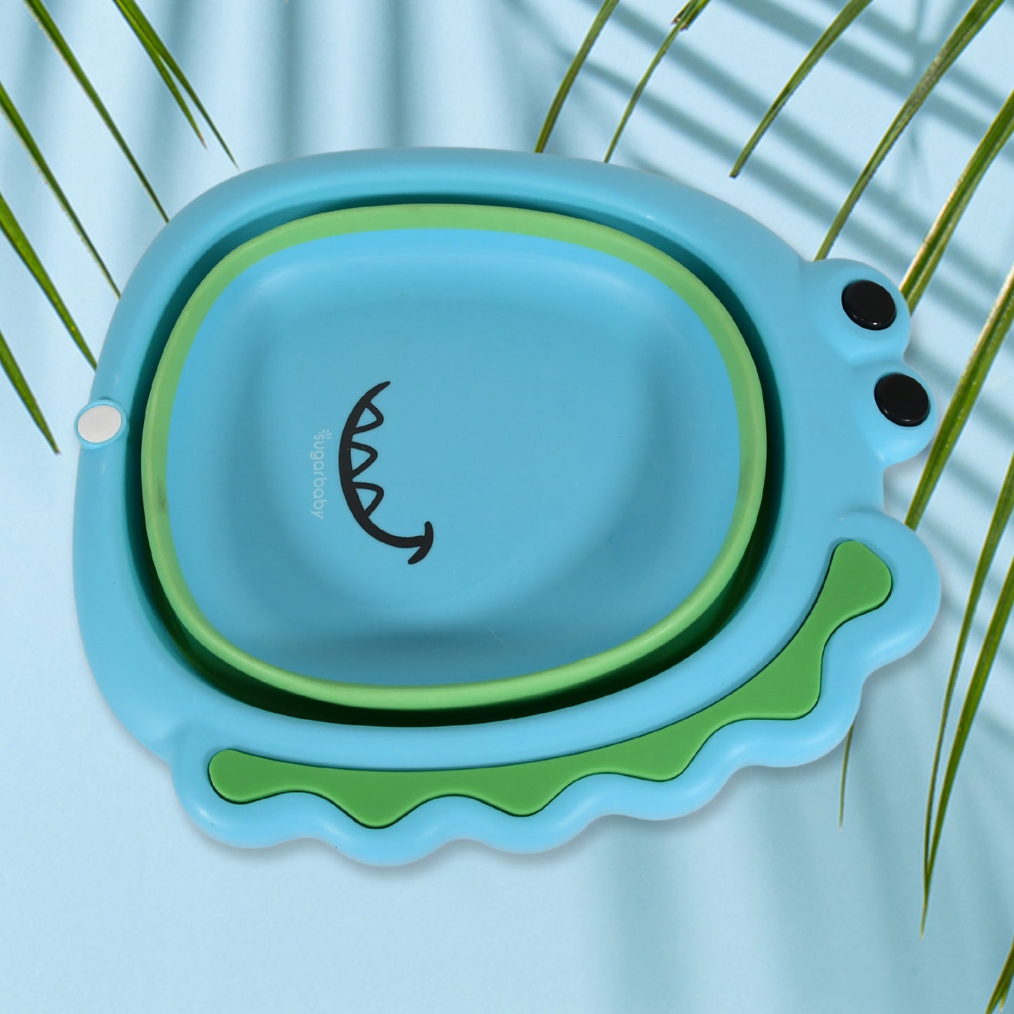 Frog Shape Foldable Baby Wash Basin – Space-Saving, Multi-Function, Easy-Clean & Lightweight