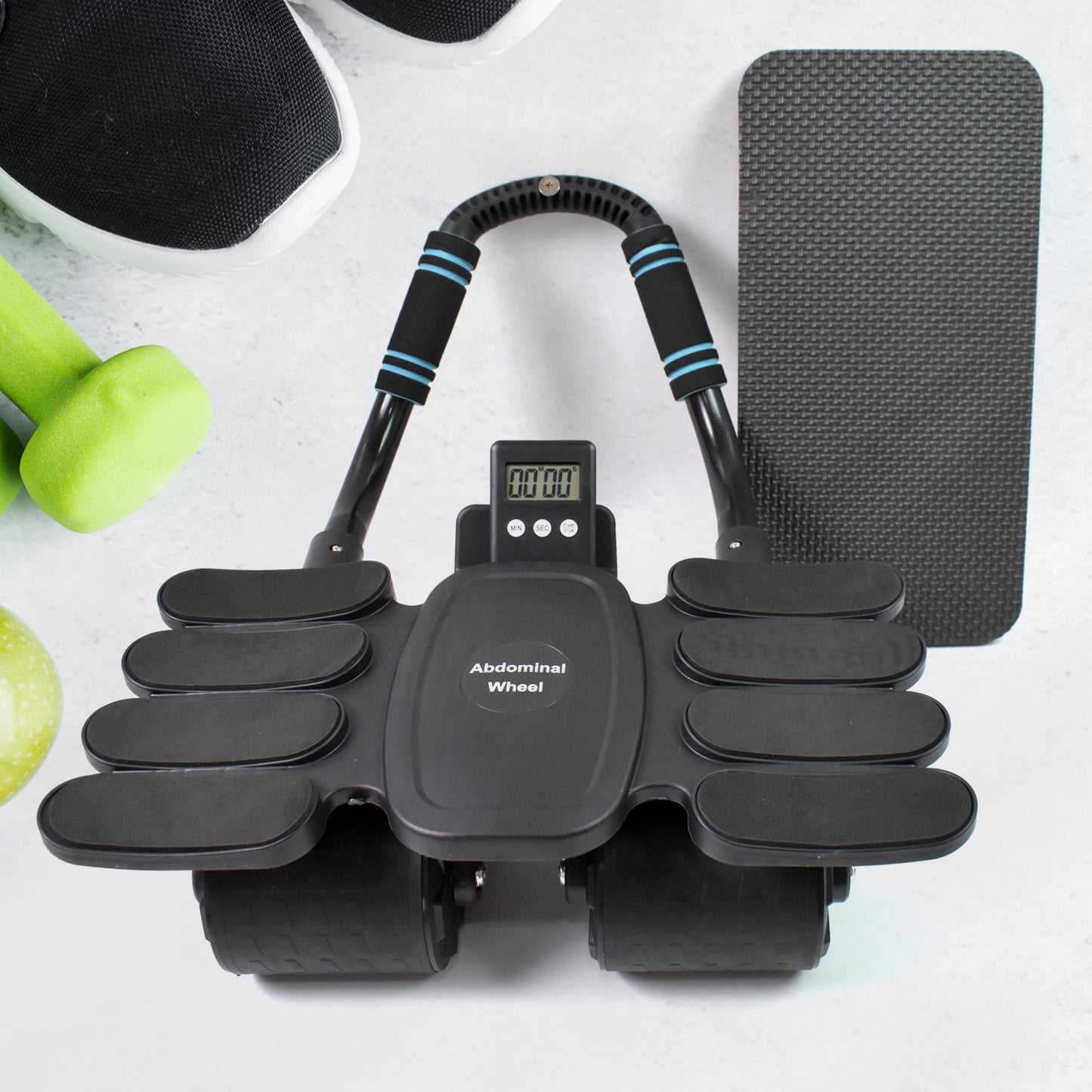 Automatic Rebound Abdominal Wheel with Elbow Support & 4 Silent Rollers – Core Strength Trainer for Plank & Ab Workouts – Heavy-Duty Fitness Equipment