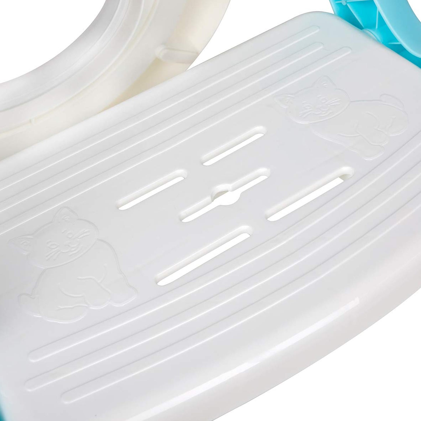 2-in-1 Potty Training Toilet Seat with Step Stool Ladder – Foldable Toddler Toilet Chair with Soft Cushion, Non-Slip Wide Step & Safety Handrails