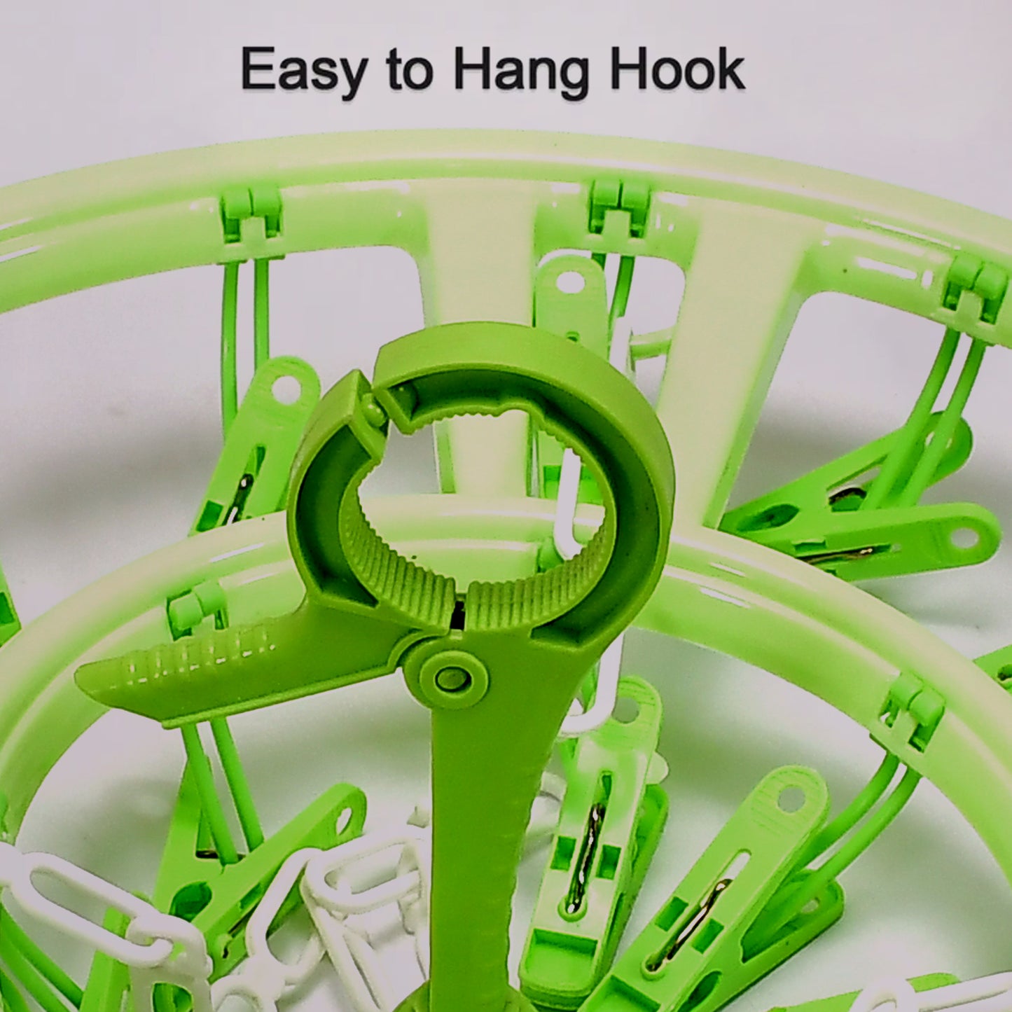 Plastic Round Cloth Drying Hanger – Strong Clips | 360° Rotating Windproof Hook | Space-Saving Clip & Drip Hanger for Socks, Baby Clothes, Underwear, Towels
