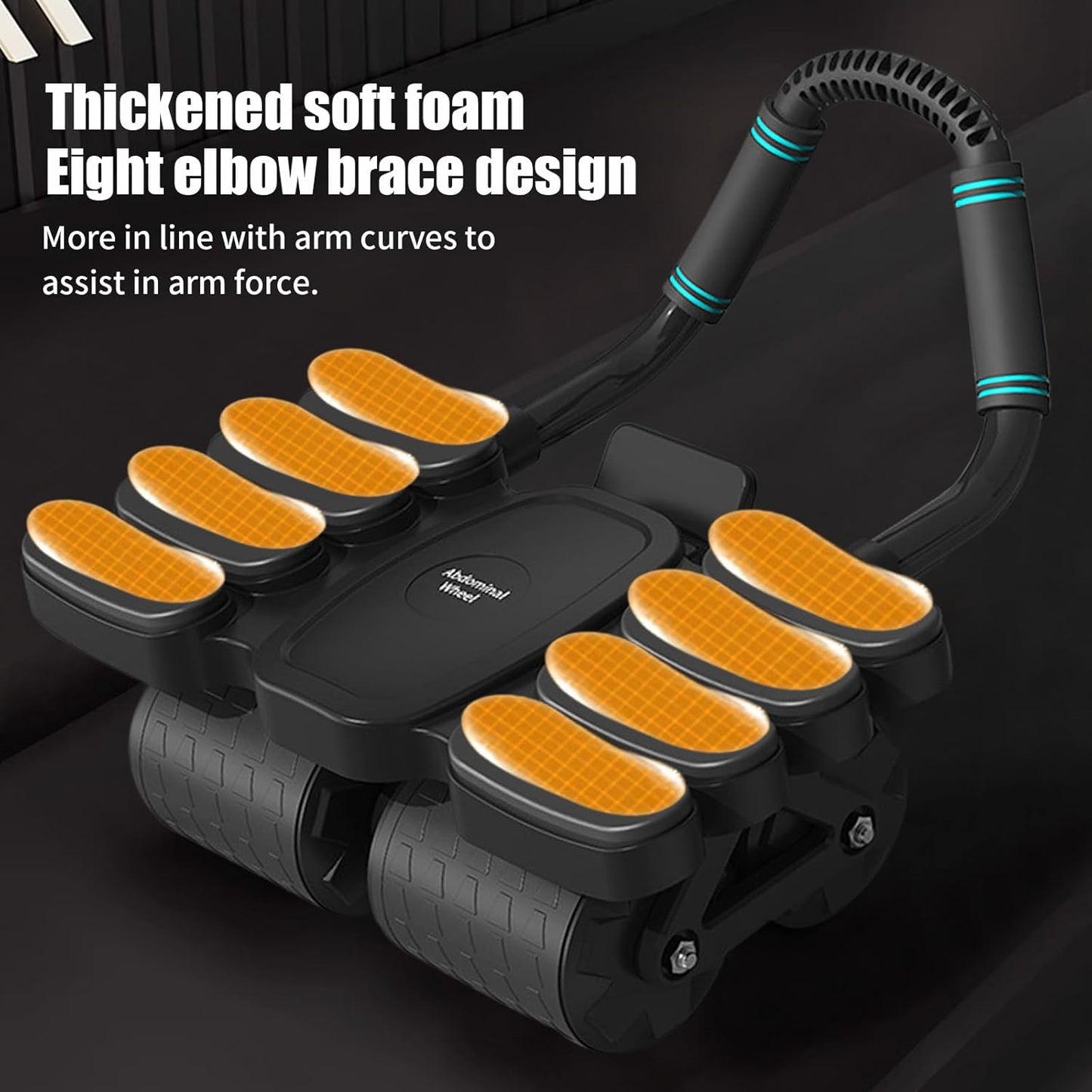 Automatic Rebound Abdominal Wheel with Elbow Support & 4 Silent Rollers – Core Strength Trainer for Plank & Ab Workouts – Heavy-Duty Fitness Equipment