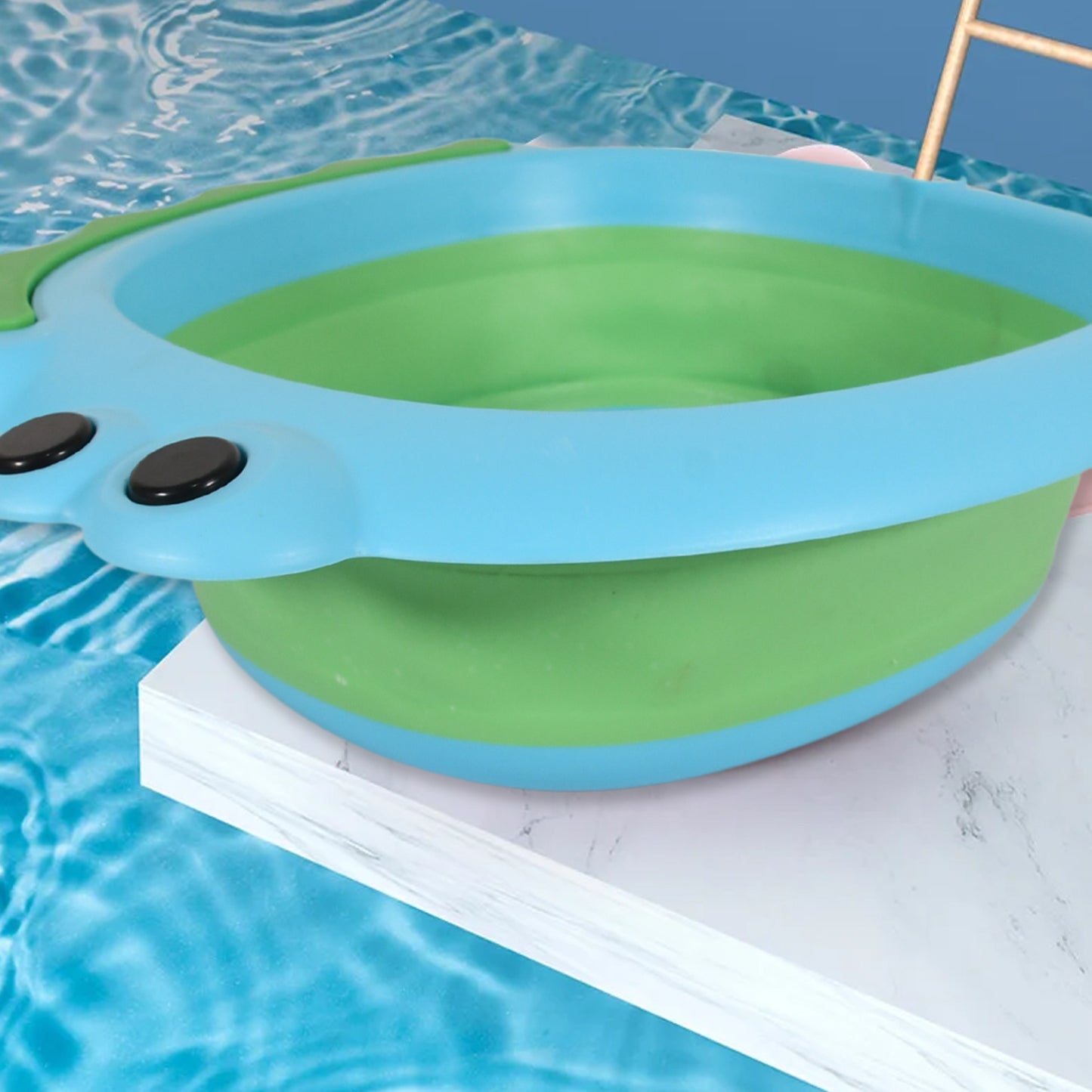 Frog Shape Foldable Baby Wash Basin – Space-Saving, Multi-Function, Easy-Clean & Lightweight