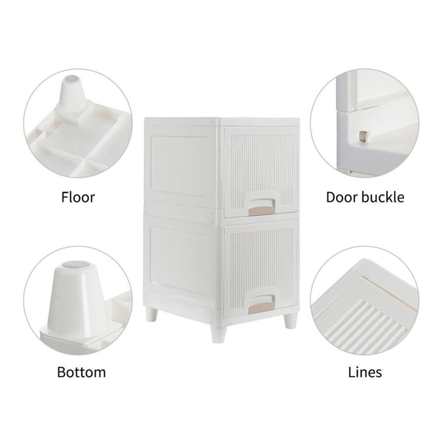 NeatNest 2-Layer Foldable Storage Drawer Cabinet | Multipurpose Organizer for Kitchen, Bathroom, Bedroom & Kids' Toys