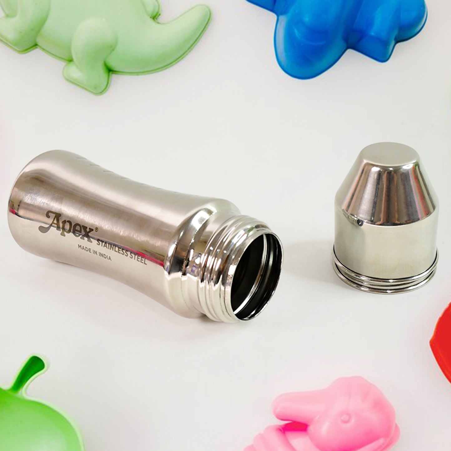 PureSip Baby Feeding Bottle – 250ml Stainless Steel with Anti-Colic Silicone Nipple