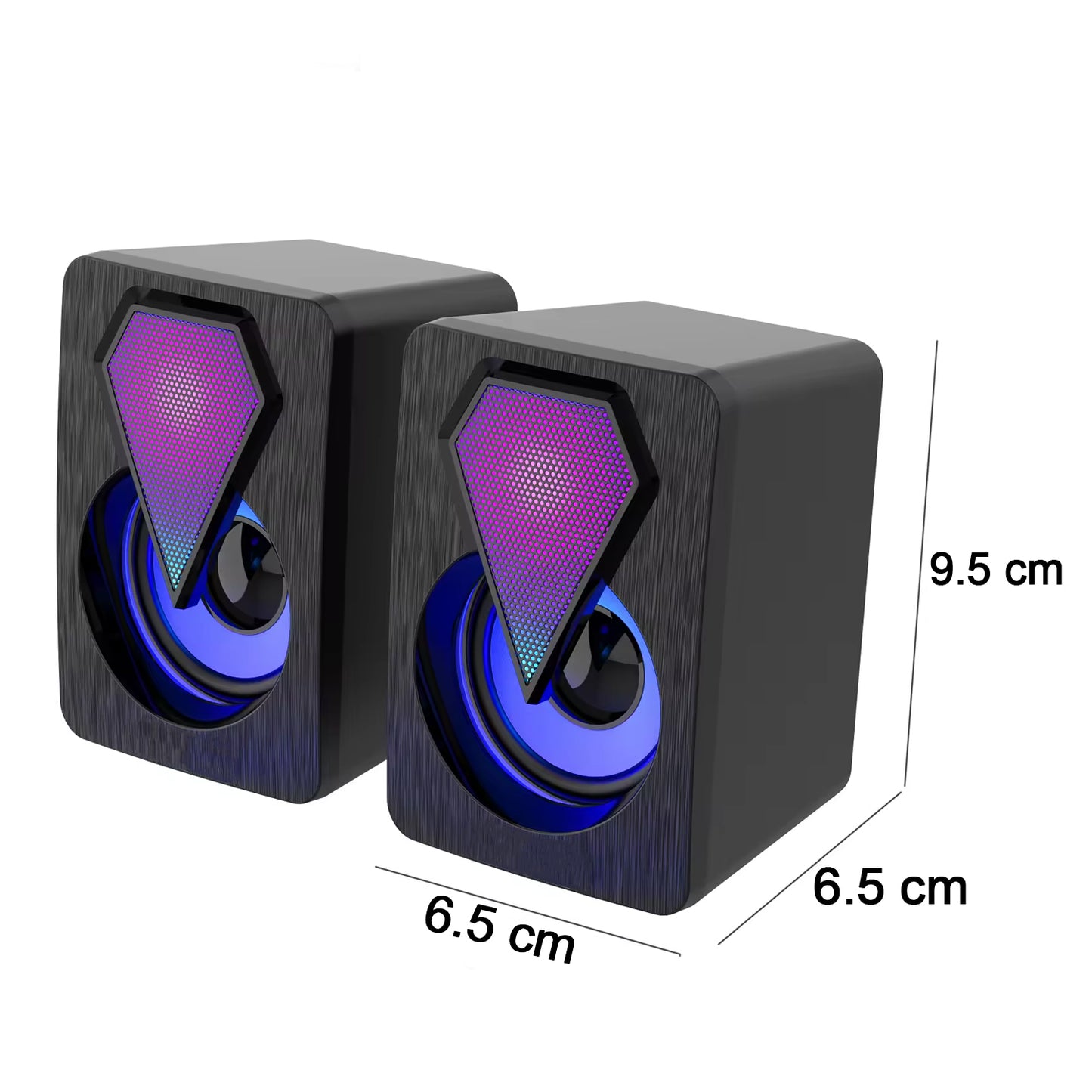 RGB Desktop Speakers – Plug & Play USB Powered Wired PC Speakers with Colorful Breathing Light