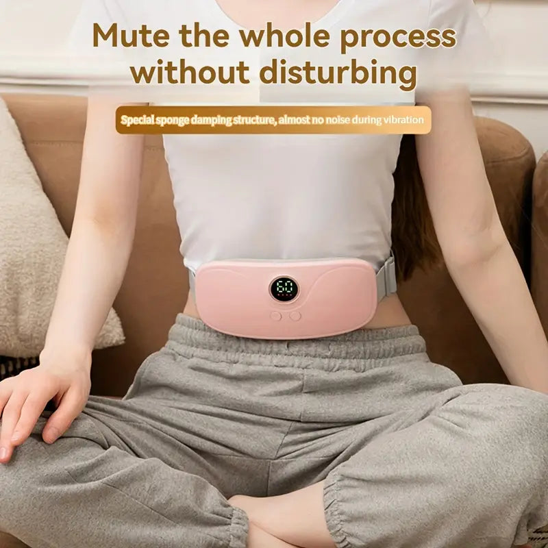 Rechargeable Heating Waist Belt for Period Pain & Body Pain Relief | Smart Warm Palace Belt with Heat & Vibration | Full Body Relaxation Heat Pad for Women