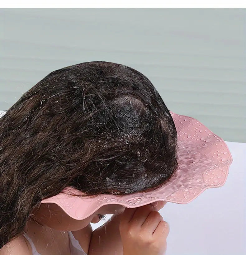 Adjustable Baby Shower Cap – Soft Bathing Shield for Kids | Eye & Ear Protection, Tear-Free Shampoo Hat with Snap Buttons