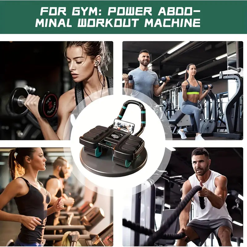 Automatic Rebound Abdominal Wheel with Elbow Support & 4 Silent Rollers – Core Strength Trainer for Plank & Ab Workouts – Heavy-Duty Fitness Equipment