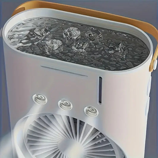 Double Ended Spray Fan with Remote | 3-Speed High-Wind Cooling Fan with Triple Mist Spray & Dual Motors | USB Rechargeable Desktop Air Cooler for Home, Office, Bedroom