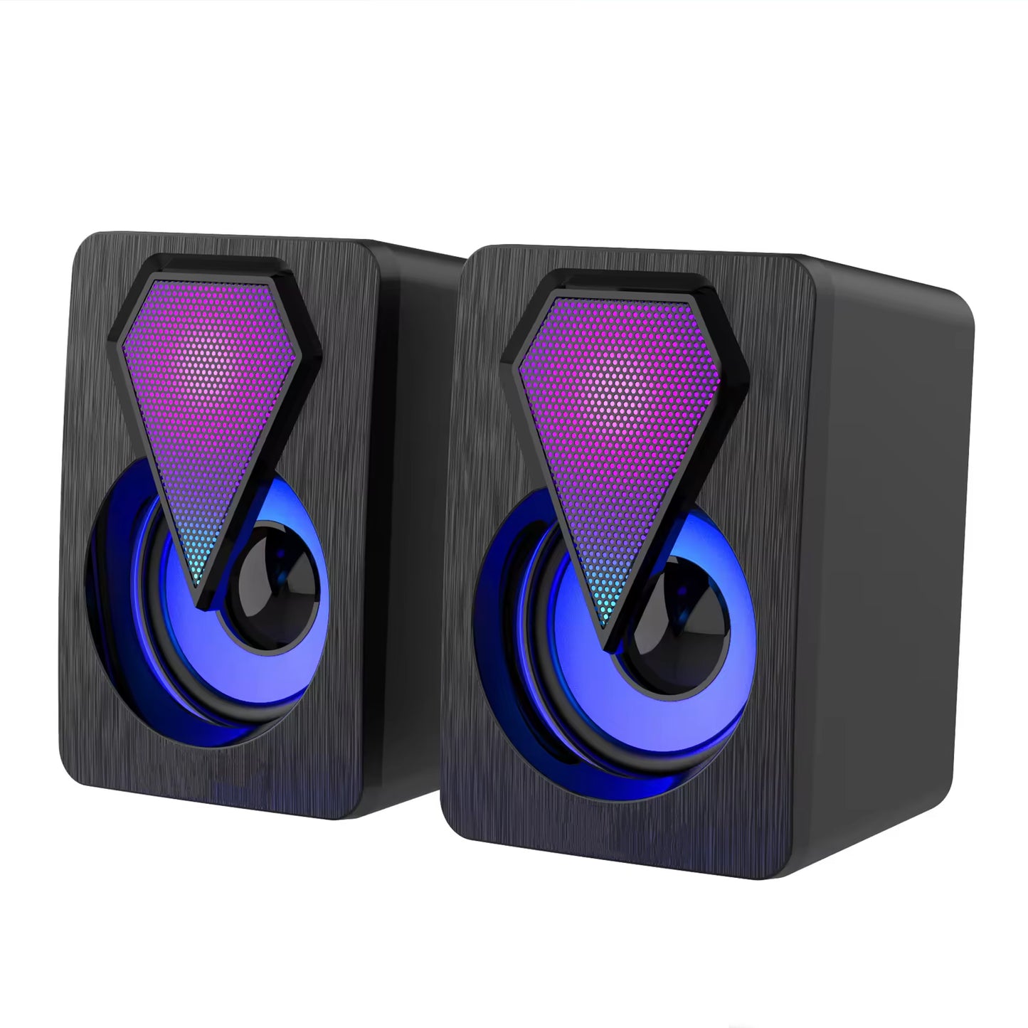 RGB Desktop Speakers – Plug & Play USB Powered Wired PC Speakers with Colorful Breathing Light