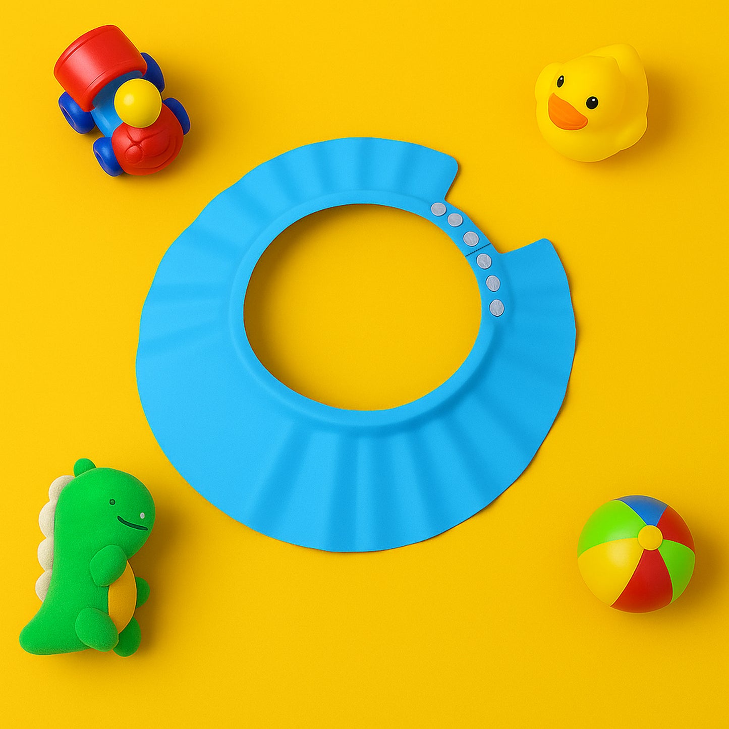 Adjustable Baby Shower Cap – Soft Bathing Shield for Kids | Eye & Ear Protection, Tear-Free Shampoo Hat with Snap Buttons