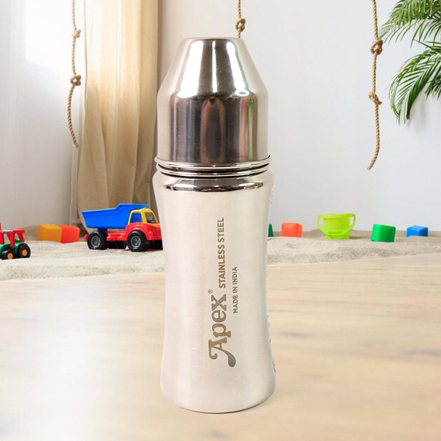 PureSip Baby Feeding Bottle – 250ml Stainless Steel with Anti-Colic Silicone Nipple