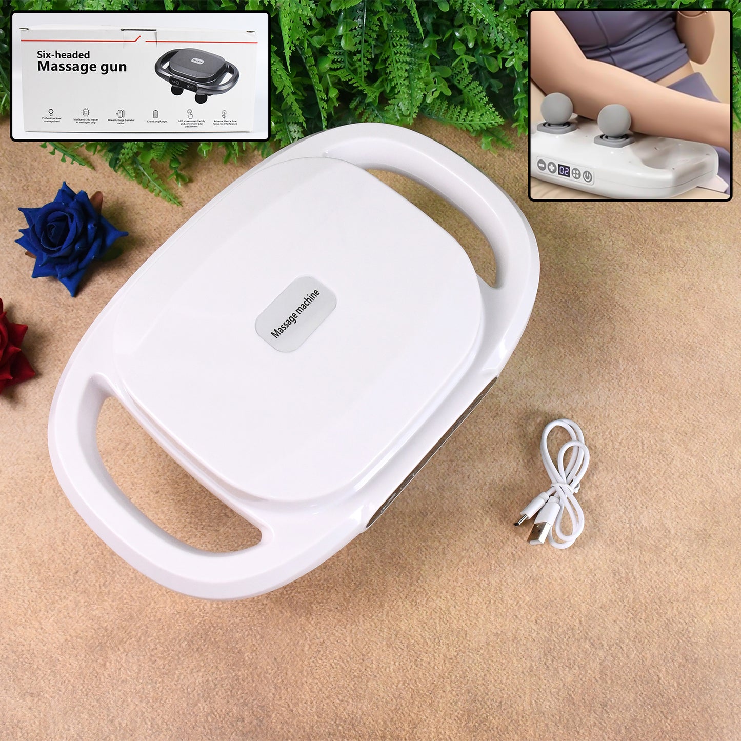 Deep Tissue Massage Gun with 4 Heads – Handheld Electric Massager for Pain Relief & Muscle Recovery – Adjustable Speed, Compact & Portable