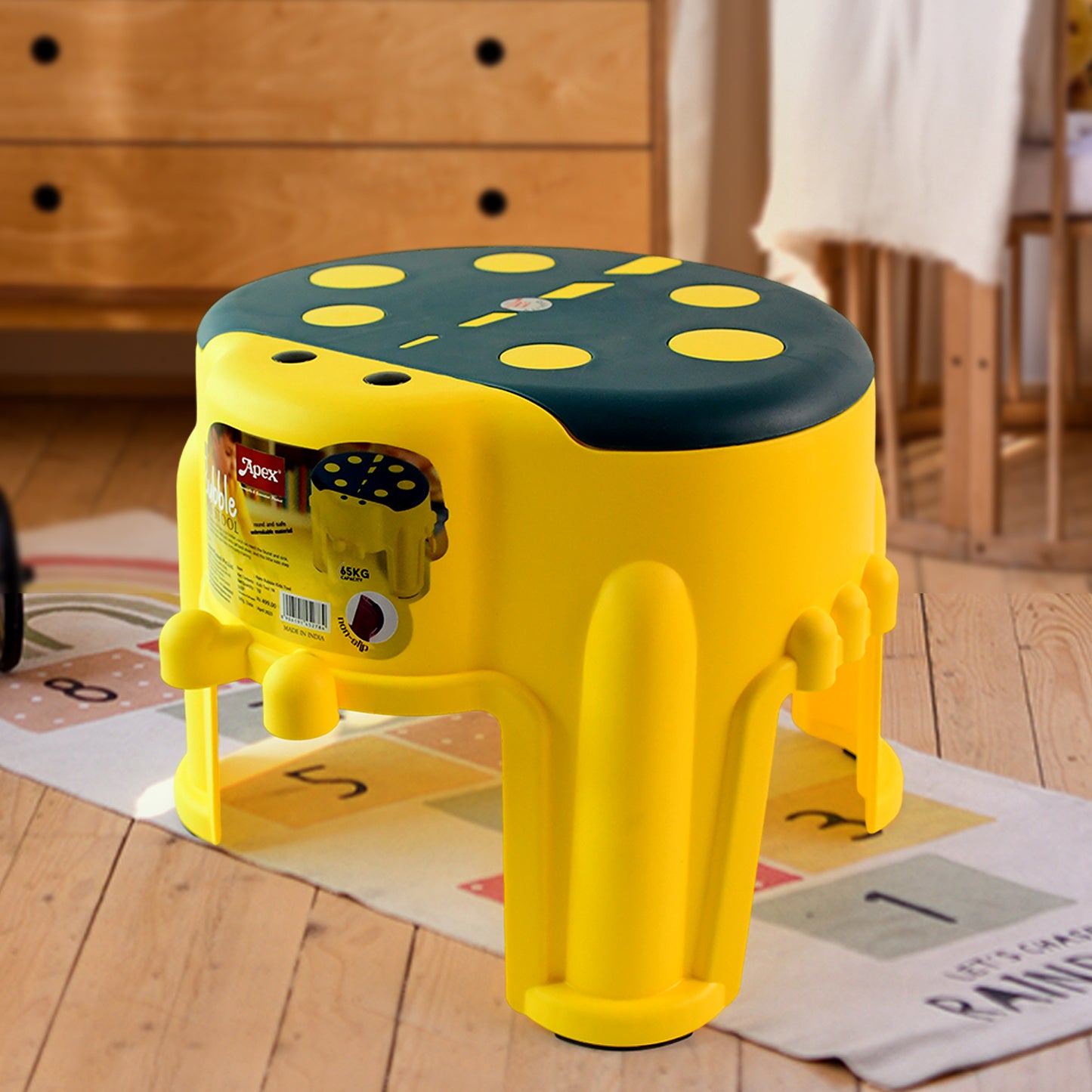 Apex Bubble Kids Stool – Durable Plastic Step Stool for Kids | Non-Slip Bubble-Textured Seat