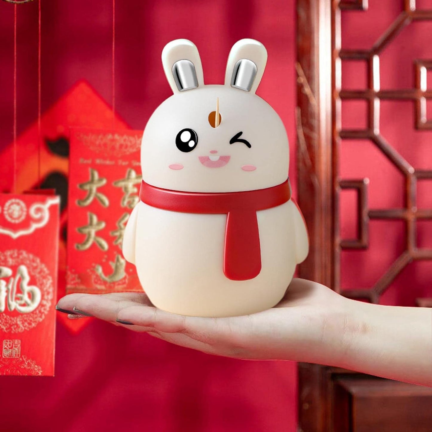 BunnyPop Toothpick Holder | Cute Rabbit-Shaped Toothpick Dispenser with Push-Press Pop-Up Design | Durable PP Material | Tabletop Decor & Dining Accessory