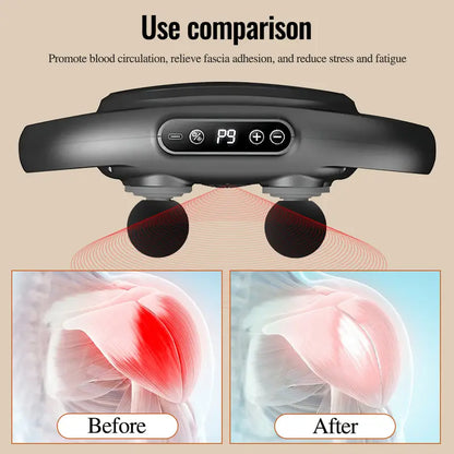 Deep Tissue Massage Gun with 4 Heads – Handheld Electric Massager for Pain Relief & Muscle Recovery – Adjustable Speed, Compact & Portable