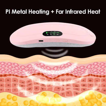 Rechargeable Heating Waist Belt for Period Pain & Body Pain Relief | Smart Warm Palace Belt with Heat & Vibration | Full Body Relaxation Heat Pad for Women