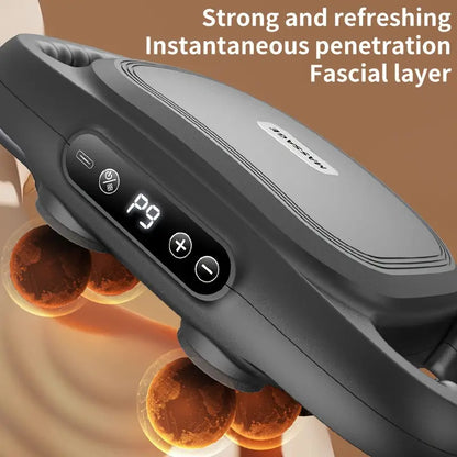 Deep Tissue Massage Gun with 4 Heads – Handheld Electric Massager for Pain Relief & Muscle Recovery – Adjustable Speed, Compact & Portable