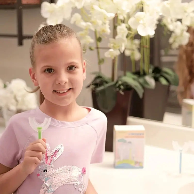 U-Shaped Kids Silicone Toothbrush for 2–6 Years | 360° Soft Bristle Baby Toothbrush for Gentle Cleaning & Gum Protection | BPA-Free, Easy Grip