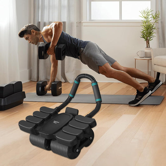 Automatic Rebound Abdominal Wheel with Elbow Support & 4 Silent Rollers – Core Strength Trainer for Plank & Ab Workouts – Heavy-Duty Fitness Equipment