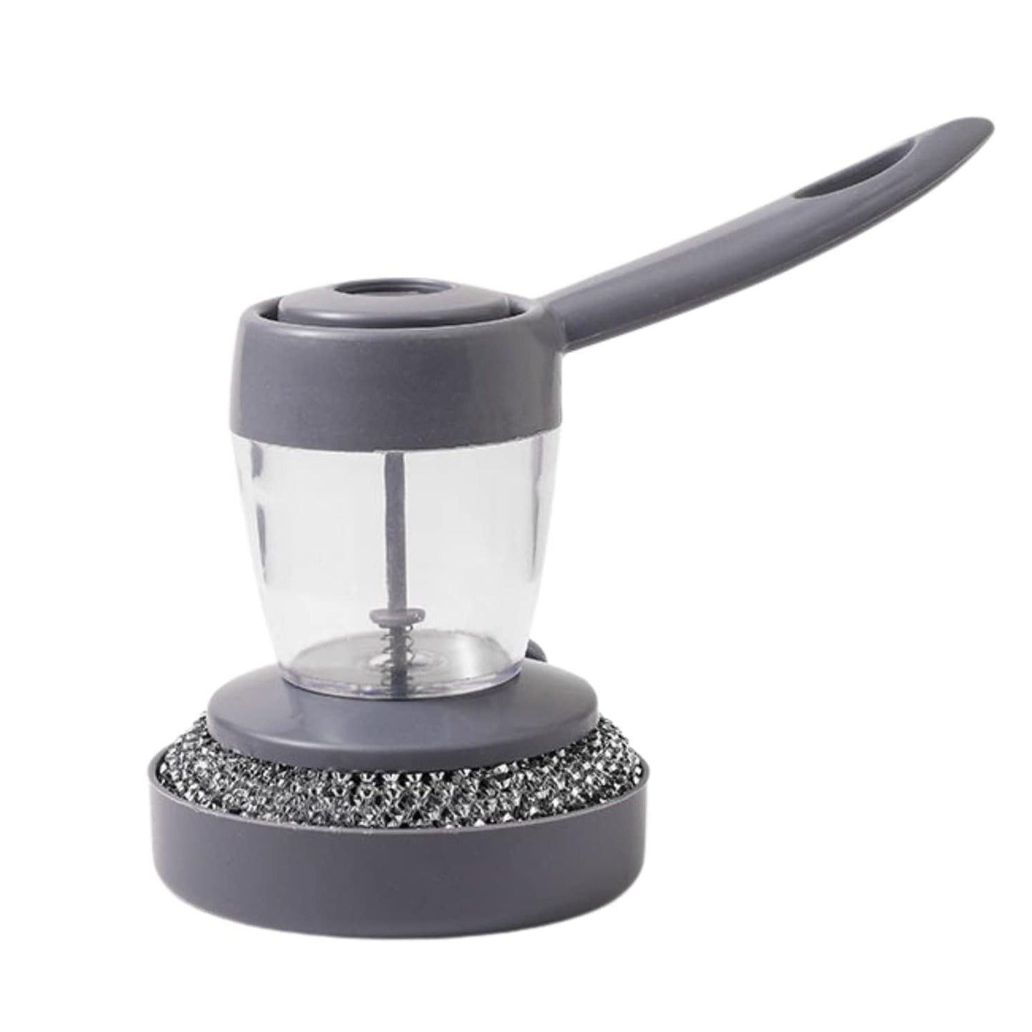 Handheld Soap Dispenser Scrub Brush with Handle | 2-in-1 Dishwashing & Kitchen Cleaning Tool for Sink, Pots, Pans & Non-Stick Cookware