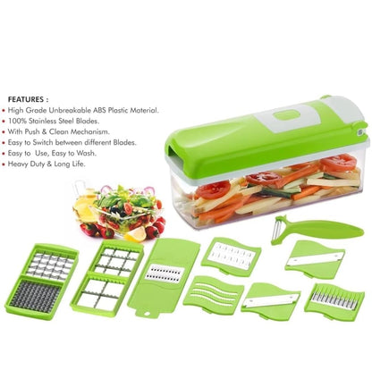 SliceMate 14-in-1 Jumbo Vegetable Cutter & Slicer | Manual Grater, Dicer, Chopper, Peeler – Multipurpose Kitchen Tool