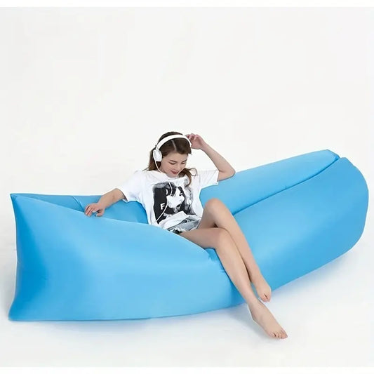 Camping Inflatable Lounger Sofa – Lightweight, Durable, Easy 10-Second Inflation | Portable Air Sofa with Headrest Support | Indoor & Outdoor Relaxation