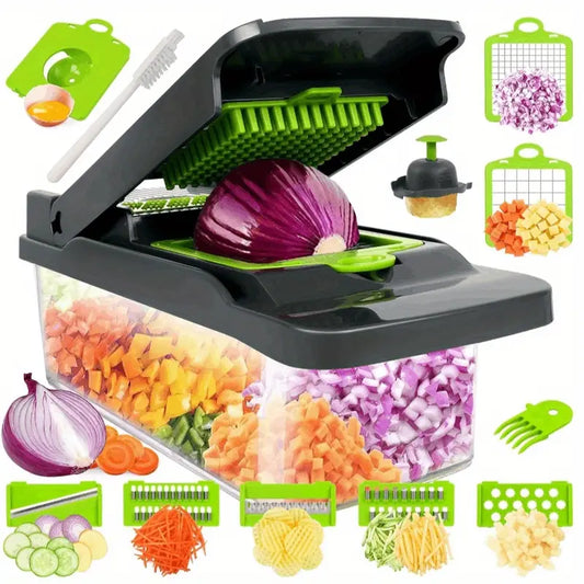 SliceMate 14-in-1 Jumbo Vegetable Cutter & Slicer | Manual Grater, Dicer, Chopper, Peeler – Multipurpose Kitchen Tool