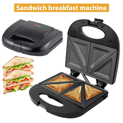 Non-Stick Sandwich Maker with Indicator Lights | Easy-to-Use & Easy-to-Clean | Cool-Touch Handle | Low-Fat Cooking