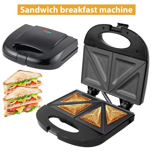 Non-Stick Sandwich Maker with Indicator Lights | Easy-to-Use & Easy-to-Clean | Cool-Touch Handle | Low-Fat Cooking