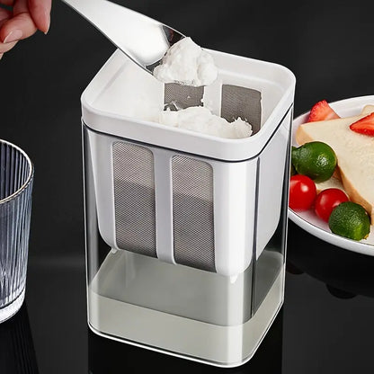 2-in-1 Yogurt Strainer with Storage Container (1100 ml) | Stainless Steel Mesh & Food-Grade Plastic | For Hung Curd, Greek Yogurt, Cheese & More