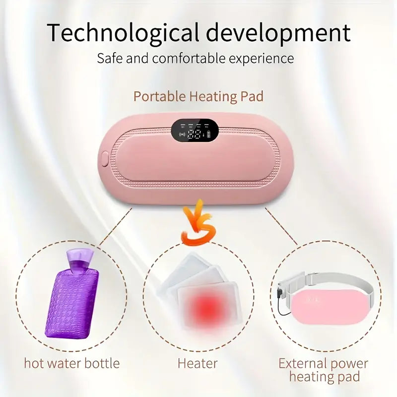 Rechargeable Heating Waist Belt for Period Pain & Body Pain Relief | Smart Warm Palace Belt with Heat & Vibration | Full Body Relaxation Heat Pad for Women