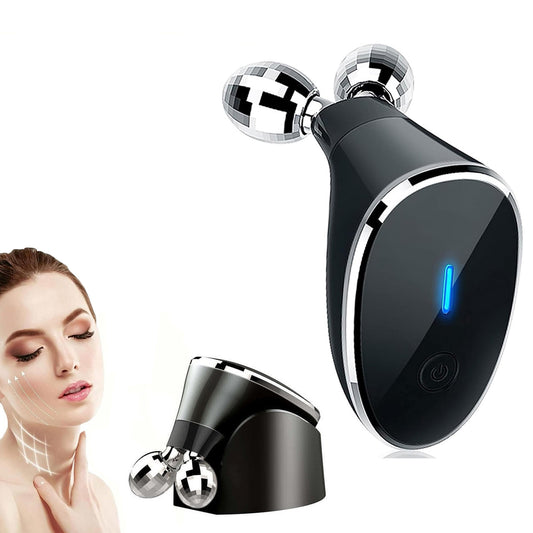 Microcurrent Facial Device – 360° Face Massager Roller for Wrinkle Reduction, Skin Tightening & Lifting | Face Sculpting Tool for Women & Men – EMS Technology