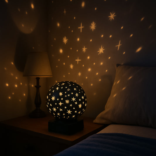 Starry Sky LED Projector Night Lamp – Battery & Galaxy Lamp with Star and Moon Patterns | Perfect for Bedrooms, Kids’ Rooms, Parties, and Gifts