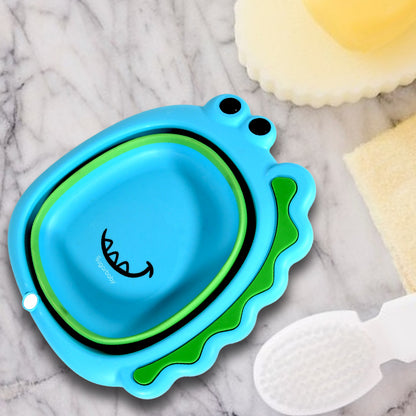 Frog Shape Foldable Baby Wash Basin – Space-Saving, Multi-Function, Easy-Clean & Lightweight