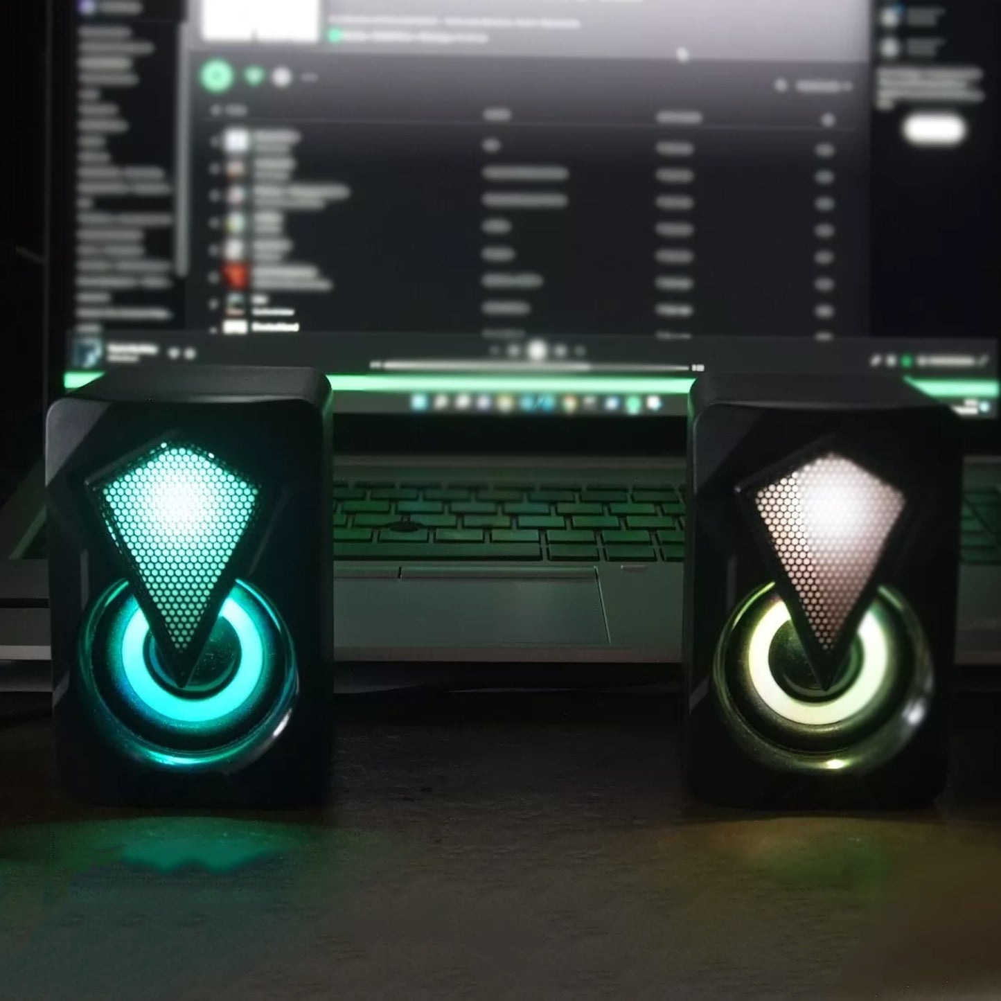 RGB Desktop Speakers – Plug & Play USB Powered Wired PC Speakers with Colorful Breathing Light