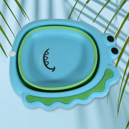 Frog Shape Foldable Baby Wash Basin – Space-Saving, Multi-Function, Easy-Clean & Lightweight