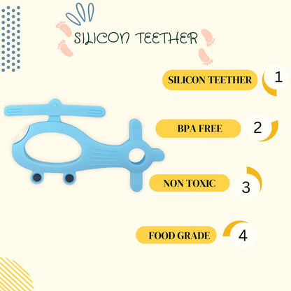 HeliChew Silicone Teether – Soothing Helicopter-Shaped Toy for Babies