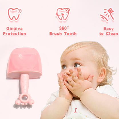 U-Shaped Kids Silicone Toothbrush for 2–6 Years | 360° Soft Bristle Baby Toothbrush for Gentle Cleaning & Gum Protection | BPA-Free, Easy Grip