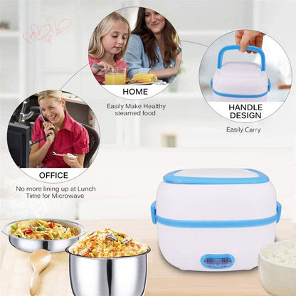 Electric Lunch Box 220V | Portable Food Warmer with Stainless Steel Container | Fast Heating | For Office, Home, Car & Truck