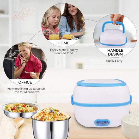 Electric Lunch Box 220V | Portable Food Warmer with Stainless Steel Container | Fast Heating | For Office, Home, Car & Truck
