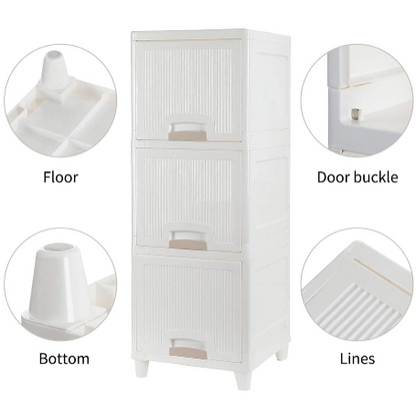NeatNest 4-Layer Foldable Storage Drawer Cabinet | Multipurpose Plastic Organizer for Kitchen, Bathroom, Bedroom, Toys & Clothes